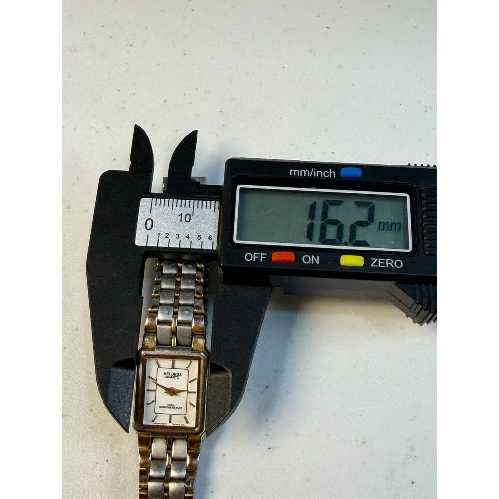 Helbros Quartz Women’s Rectangle Two Tone Watch 16mm 3ATM Japan Movt Working